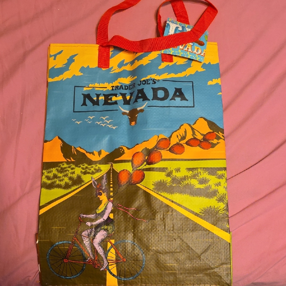 Trader Joe's Nevada Themed Tote Bag - Blue and Yellow
